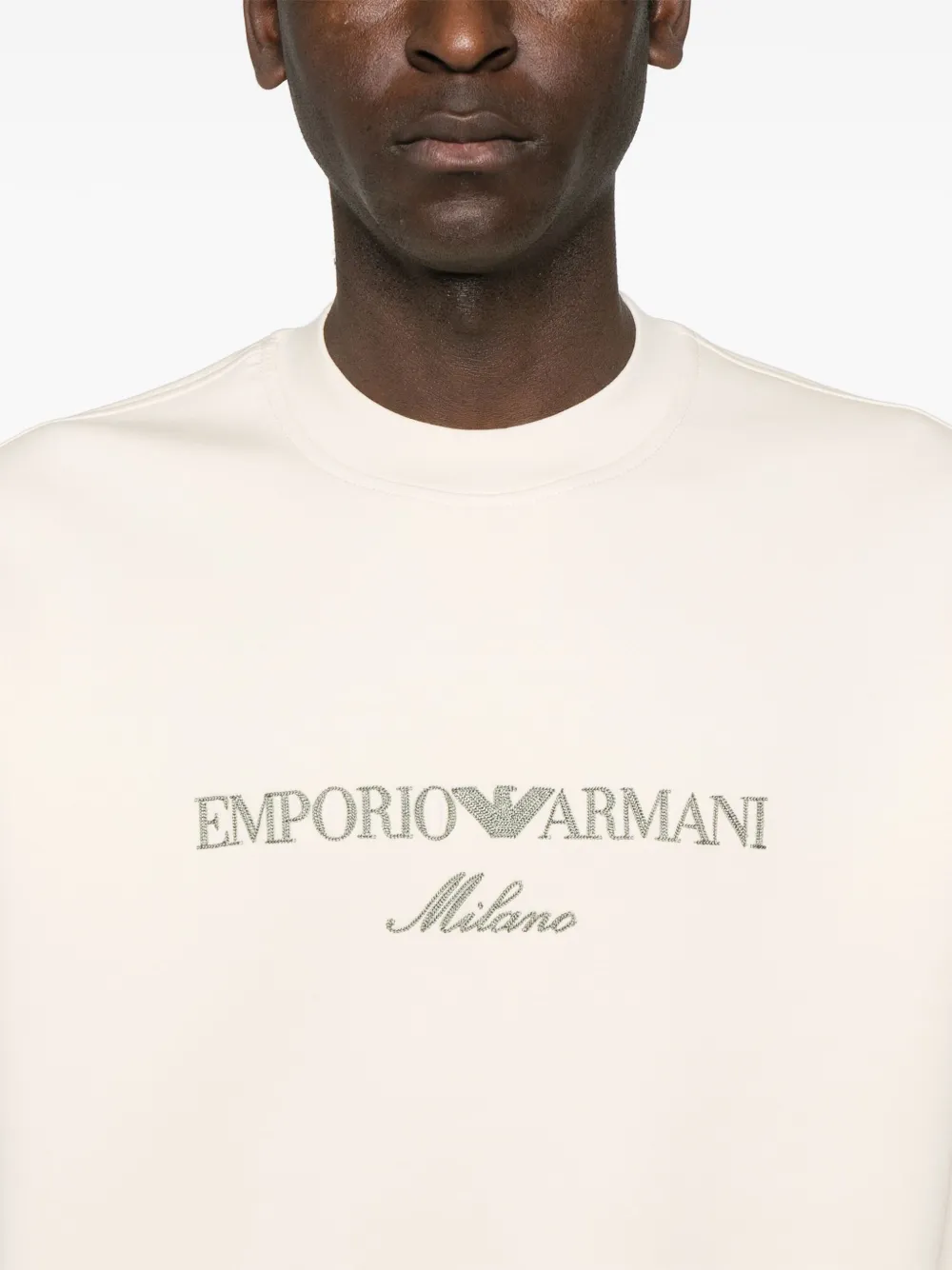 Emporio Armani Sweater met geborduurd logo Beige