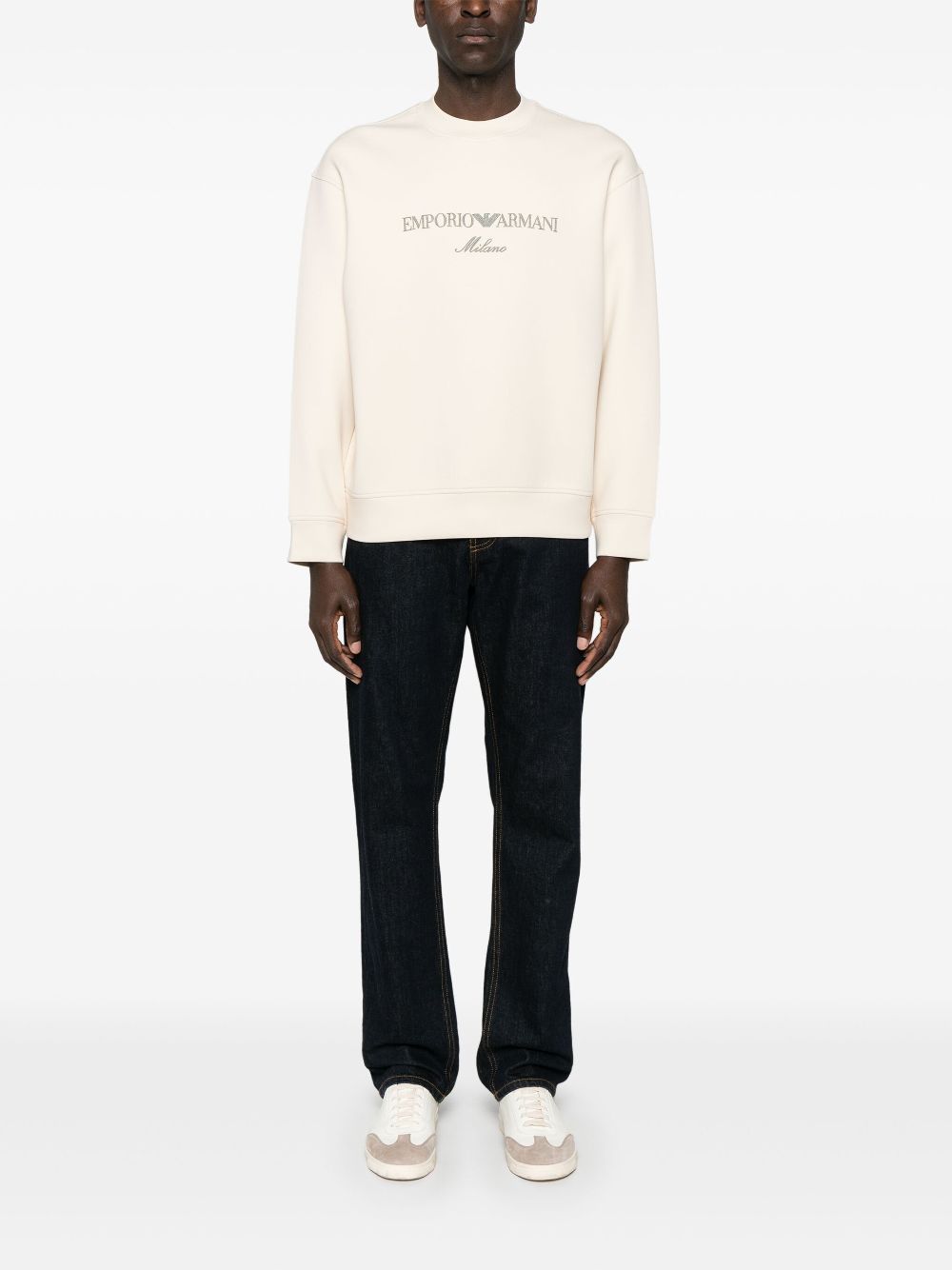 Emporio Armani embroidered-logo sweatshirt - Neutrals