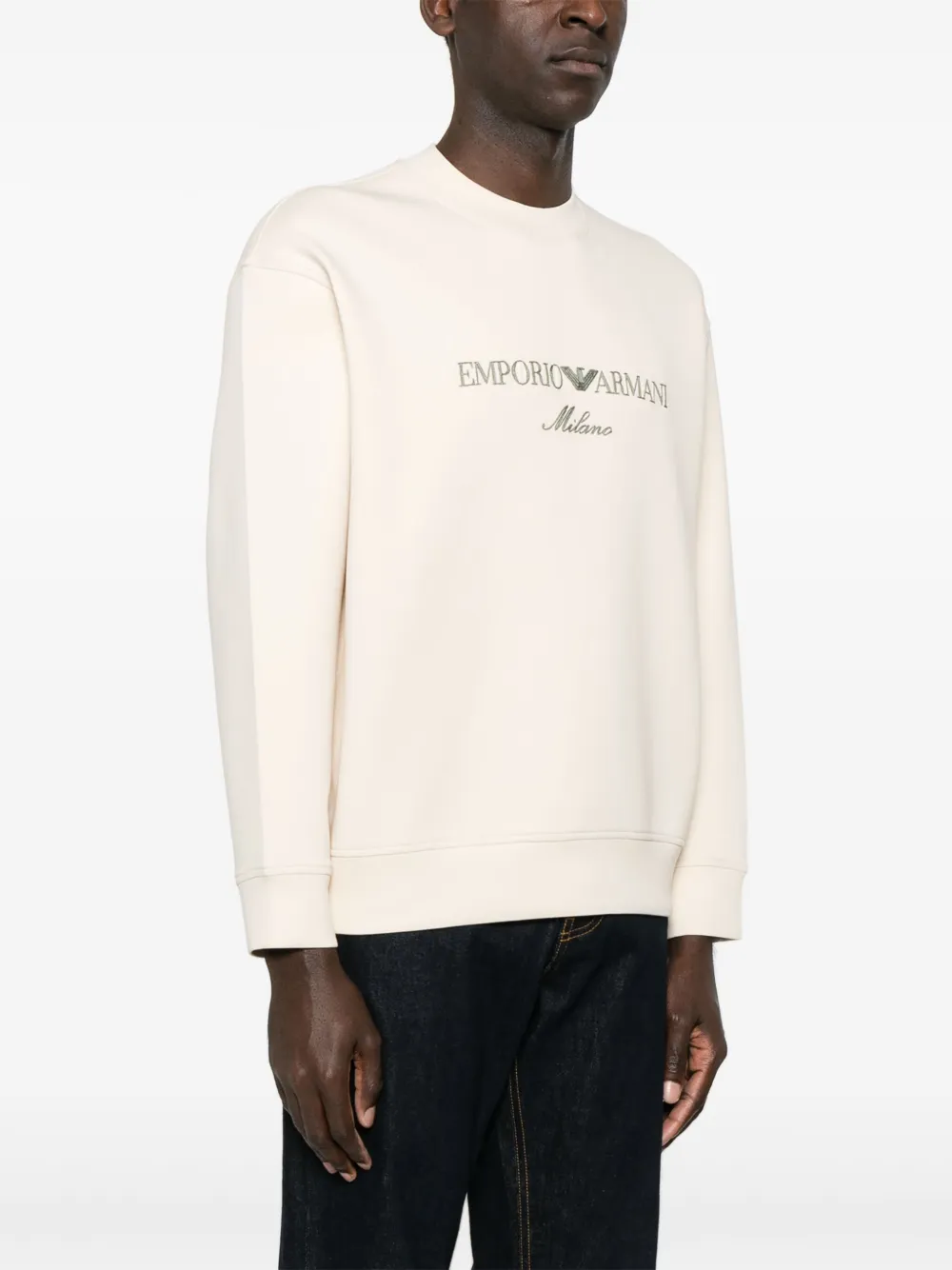 Emporio Armani Sweater met geborduurd logo Beige