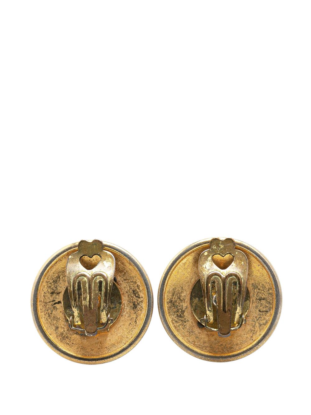 Hermès Pre-Owned 20th Century Gold Plated Horn Sellier Clip On Earrings costume earrings