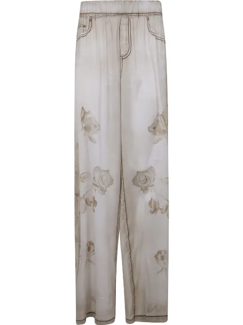 Blugirl pantalones rectos con efecto satinado