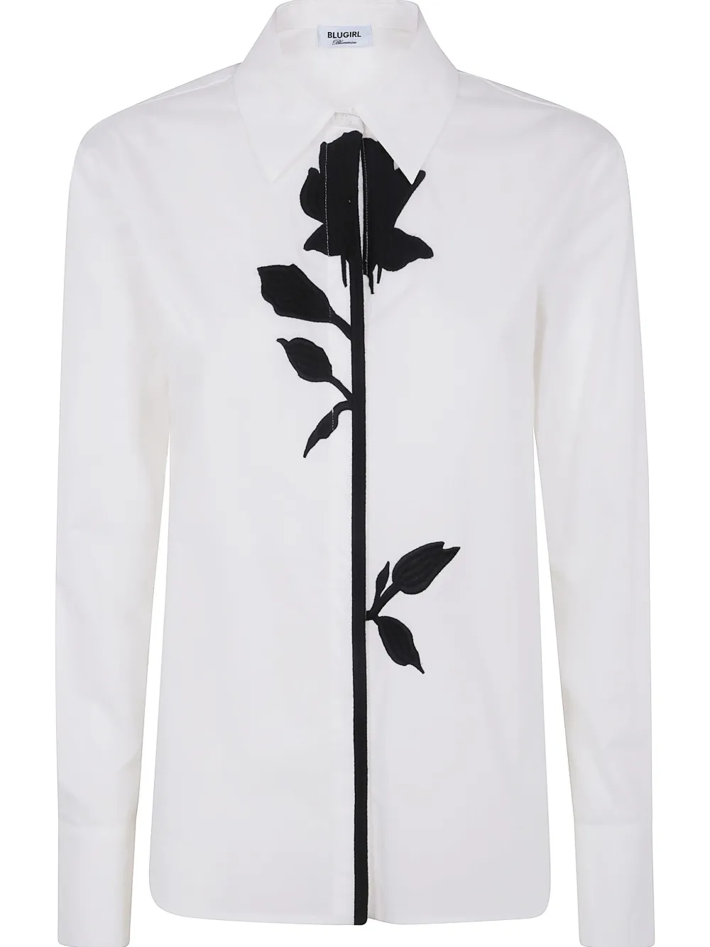 floral-embroidery shirt