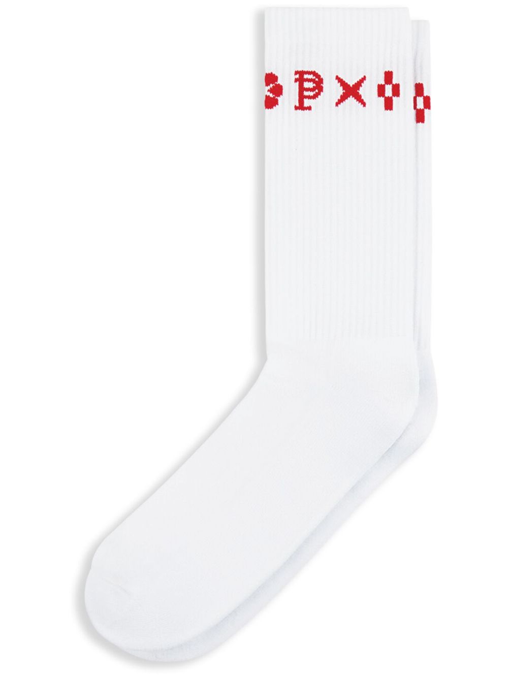 Purple Brand MONOGRAM CREW SOCK "White"