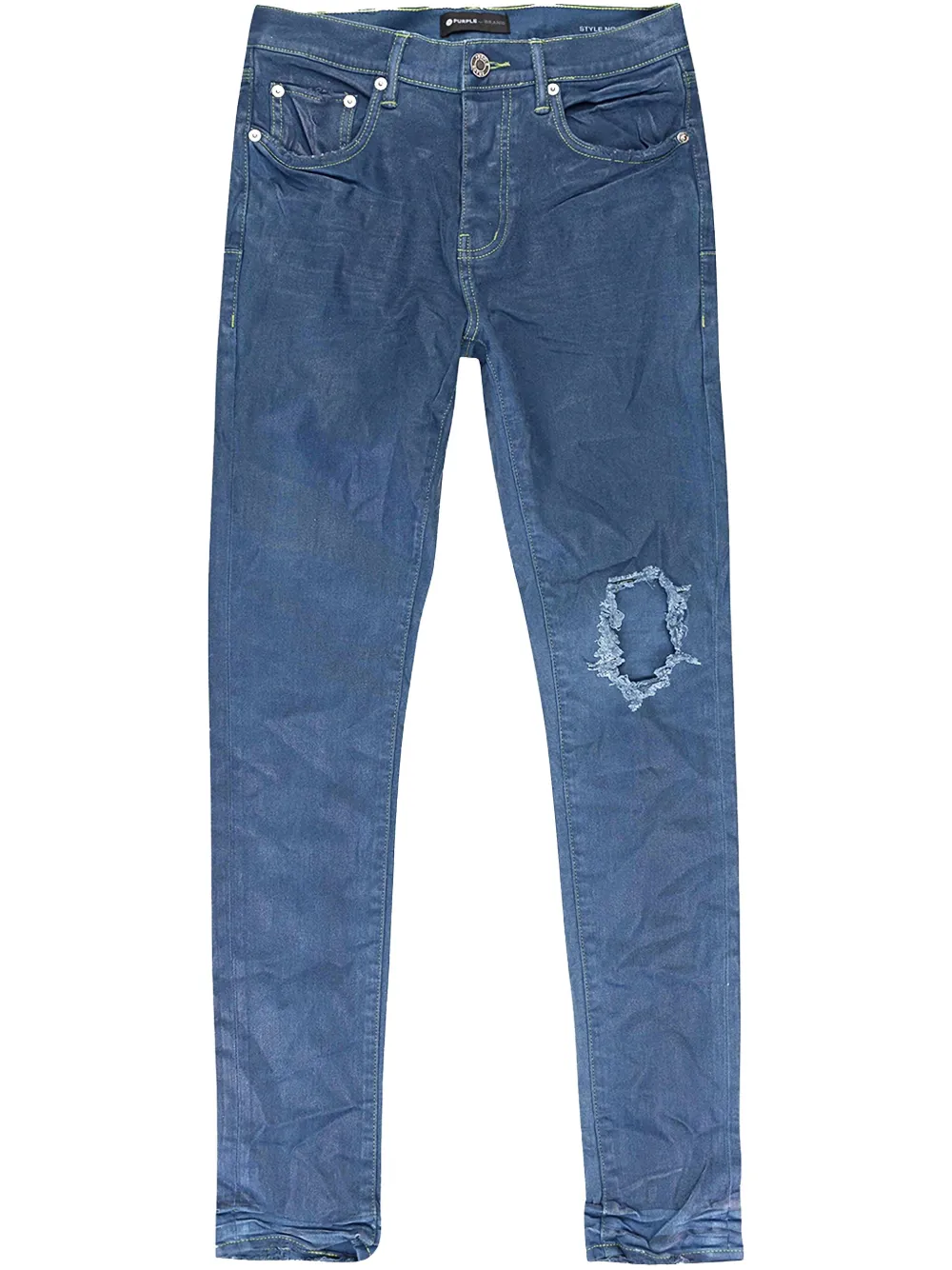 Purple Brand "Blue" straight jeans met contrasterende stiksels Blauw