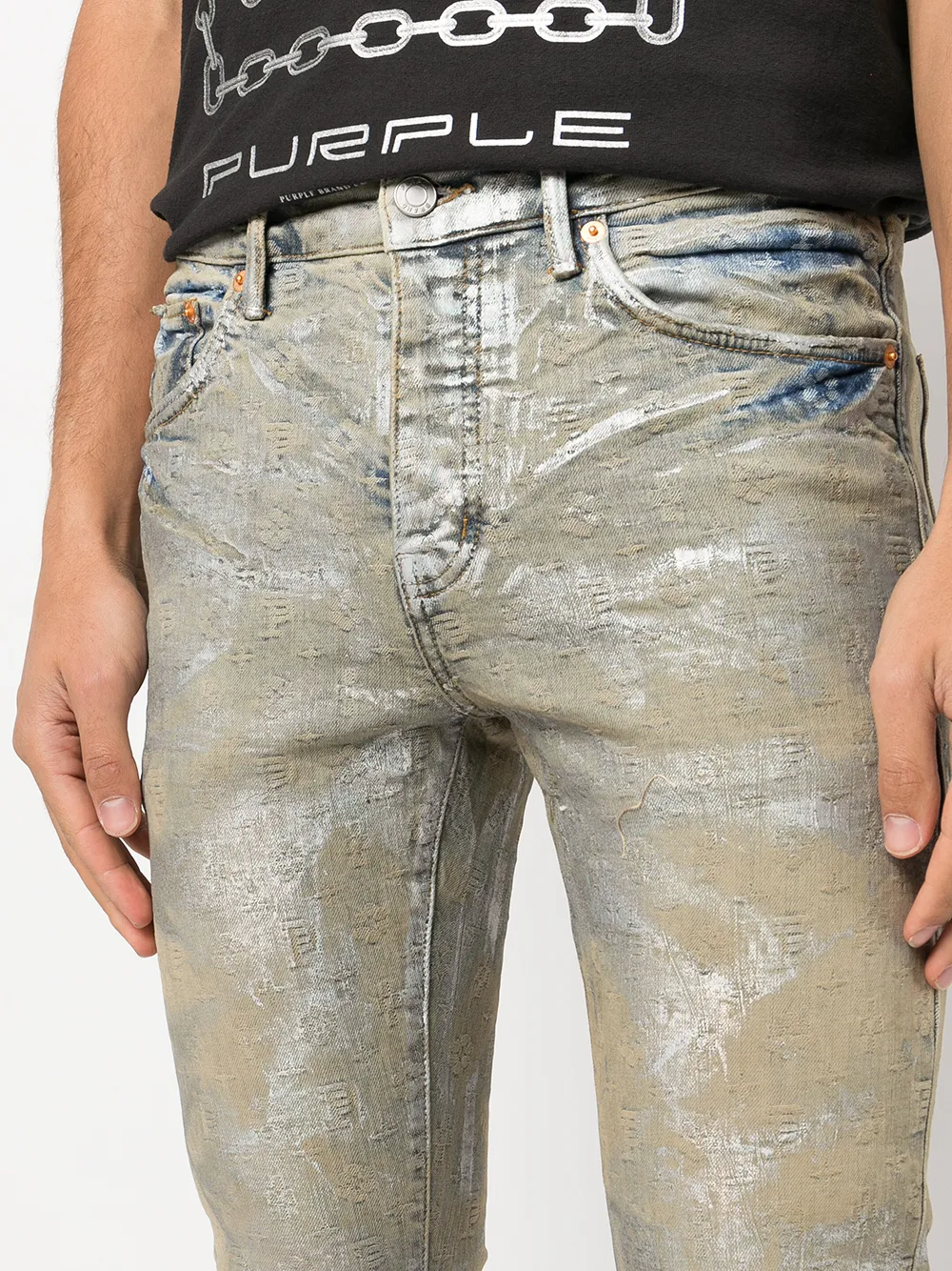 Purple Brand Jeans met jacquard Grijs