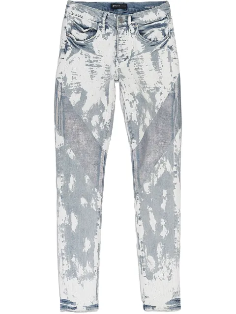 Purple Brand foil crackle paint-effect "Blue" jeans