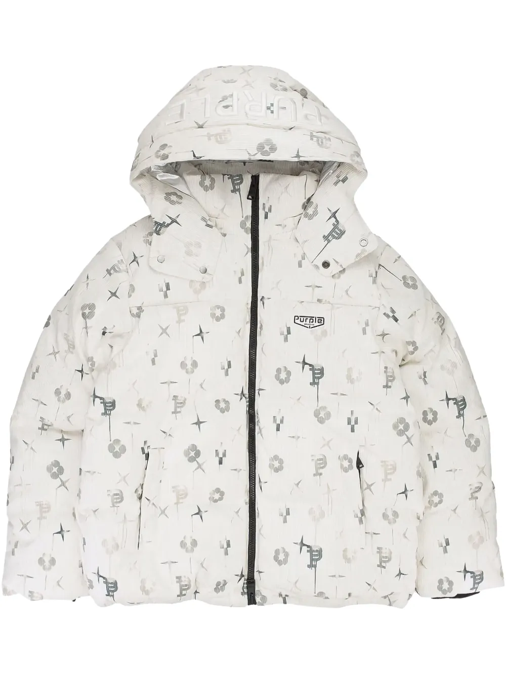 printed corduroy padded jacket