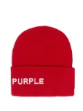 Purple Brand cuffed ""Red"" beanie hat