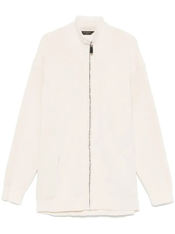 Balenciaga ジップアップ カーディガン | ホワイト | FARFETCH JP