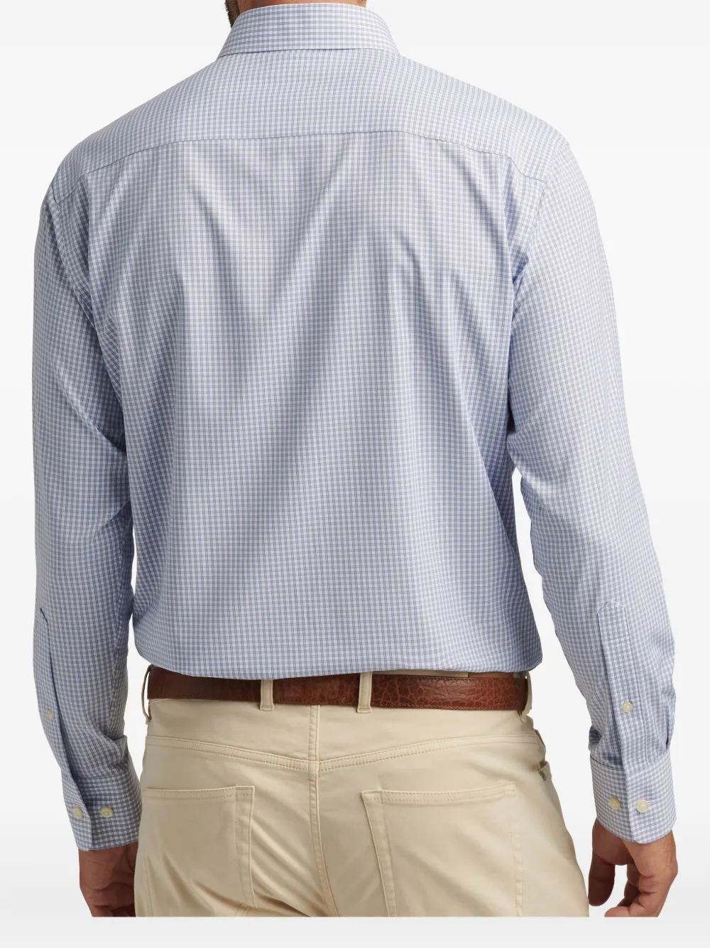 Peter Millar Geruit overhemd Blauw