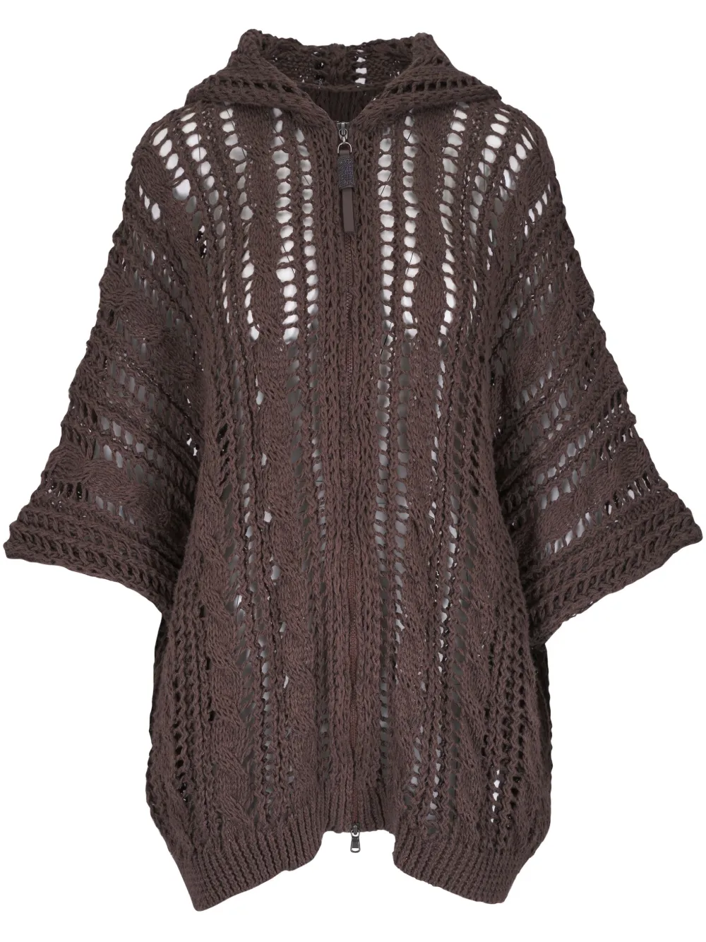 Brunello Cucinelli open-knit cardigan | Brown | Image 1
