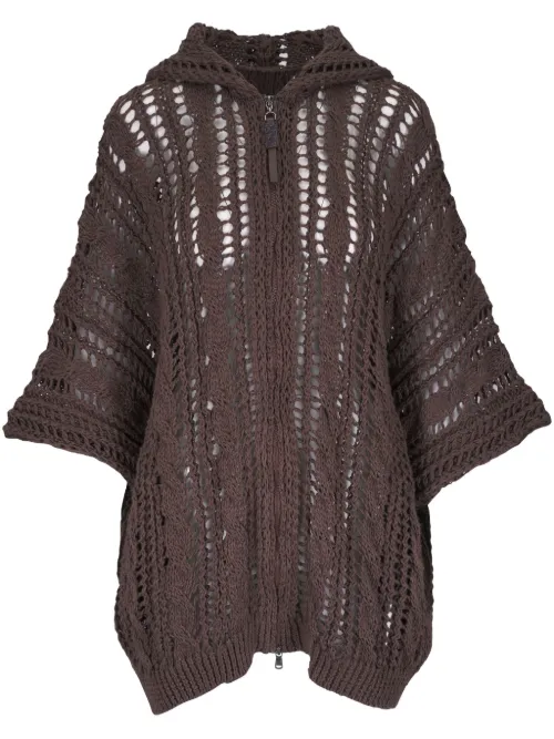 Cardigan en maille ajouré - Brunello Cucinelli - Modalova