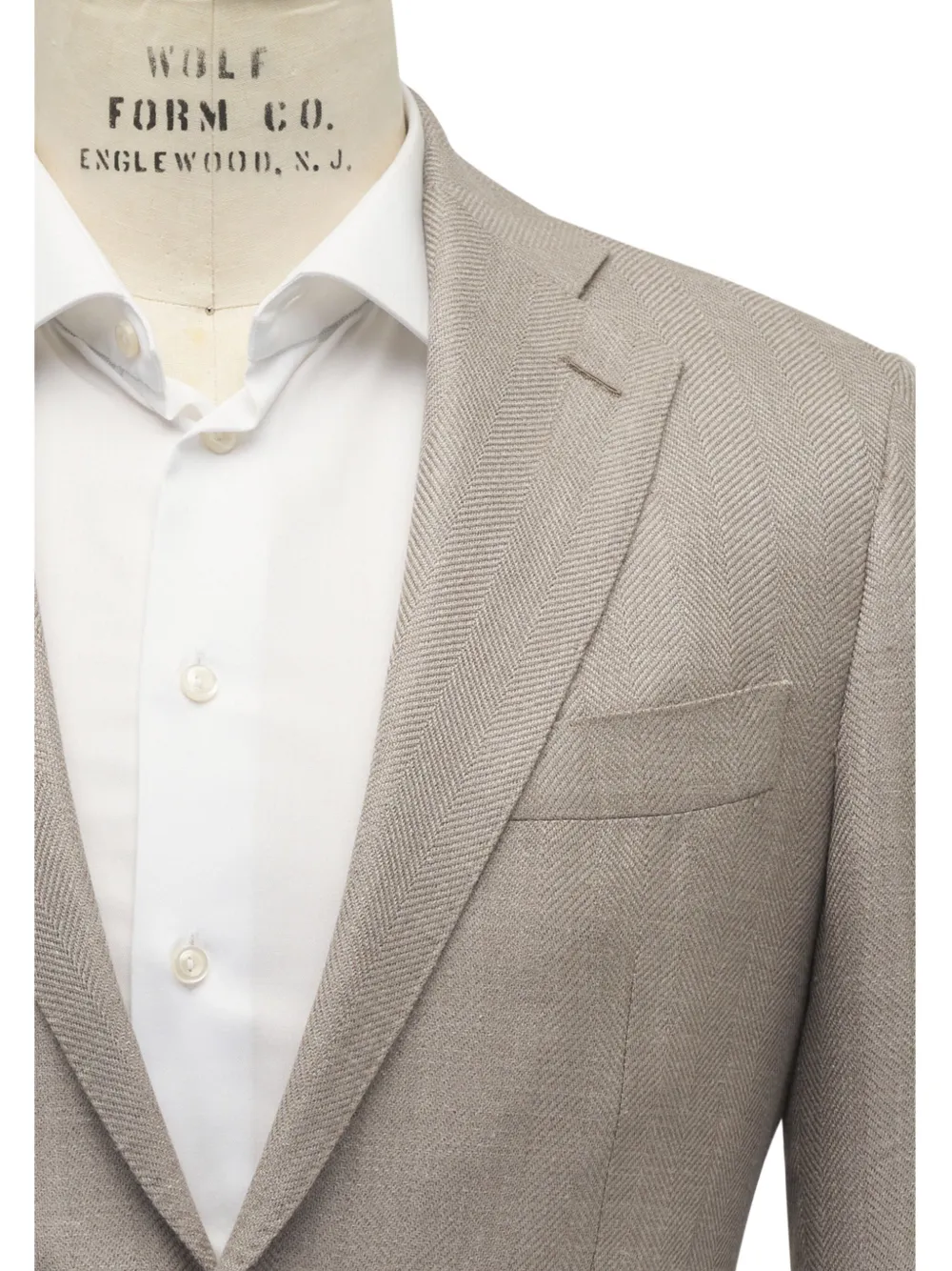 Atelier Munro Herringbone-pattern Blazer In Gray