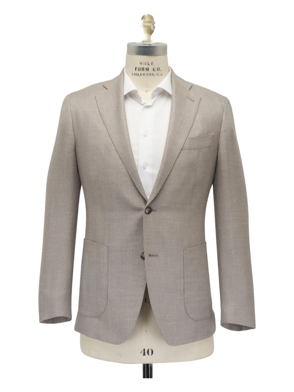 Atelier Munro Herringbone-pattern Blazer In Gray