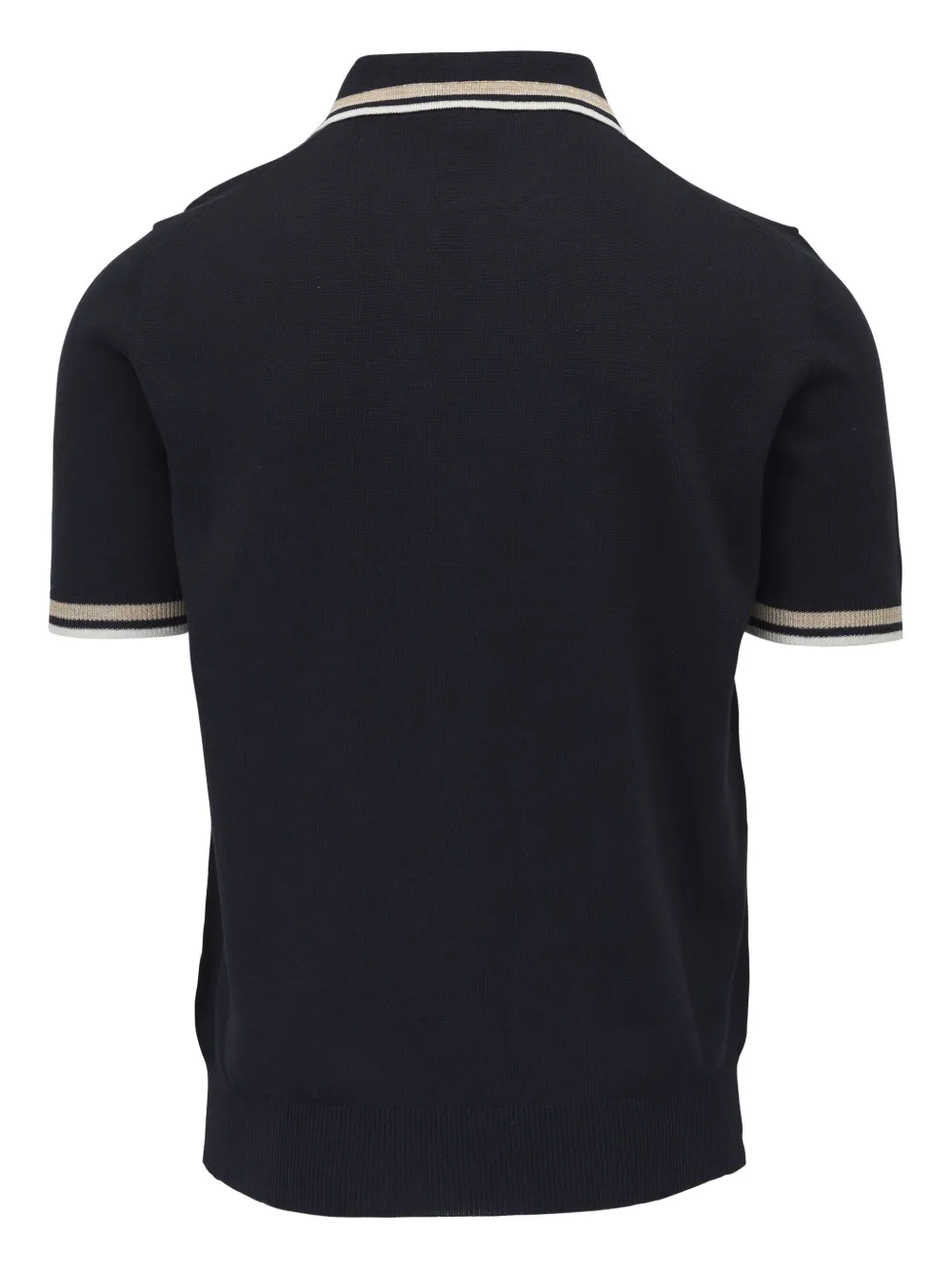 Isaia Poloshirt met contrasterende afwerking - Blauw