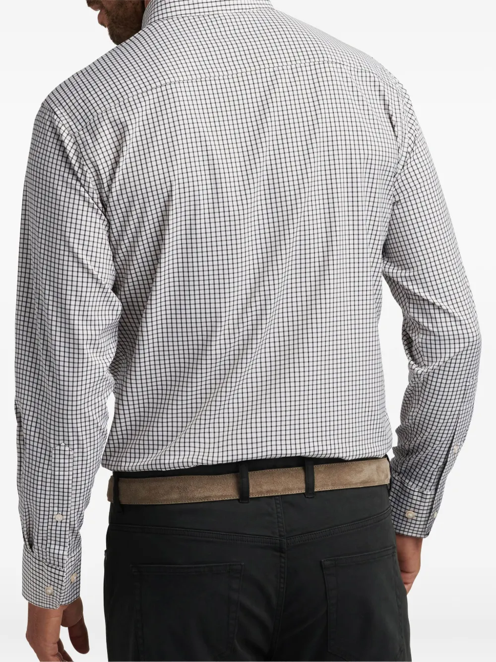 Peter Millar Geruit overhemd Wit