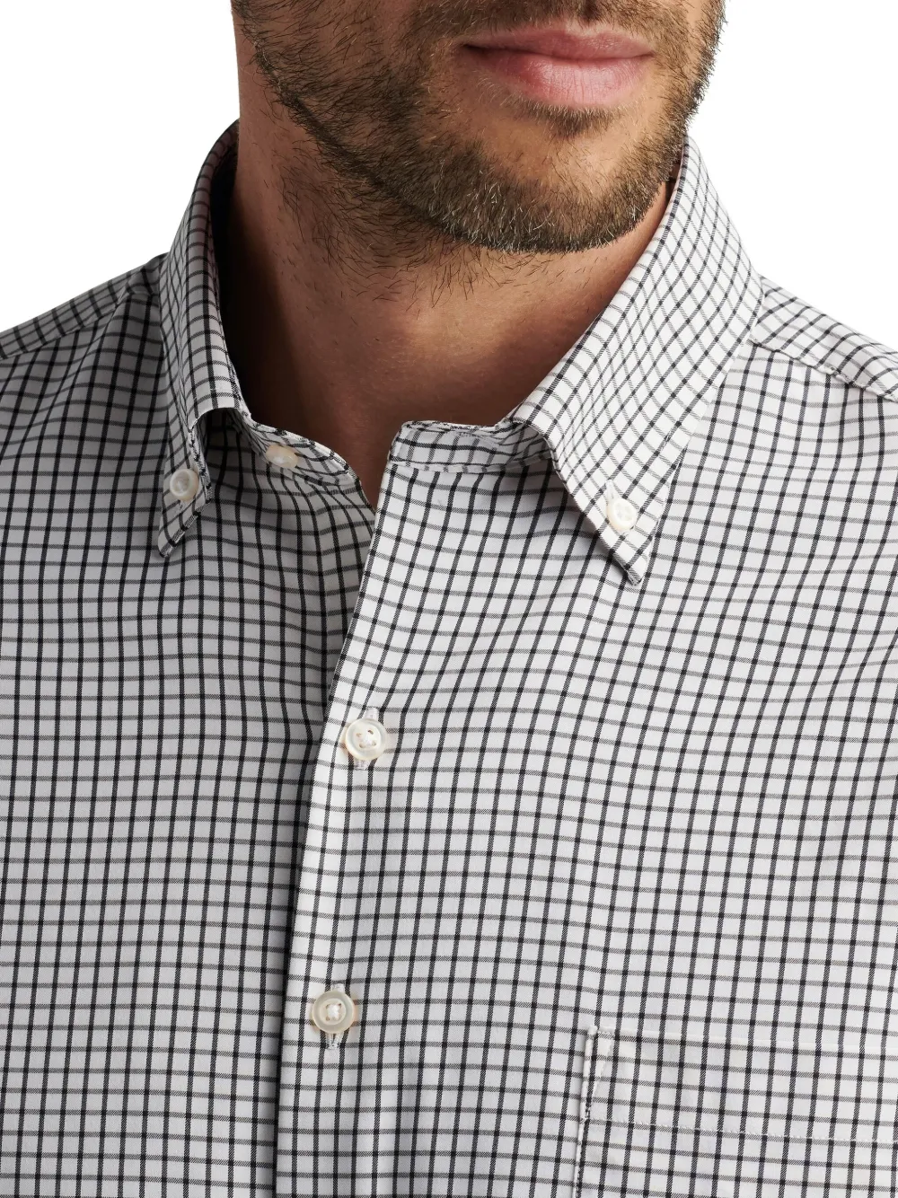 Peter Millar Geruit overhemd Wit