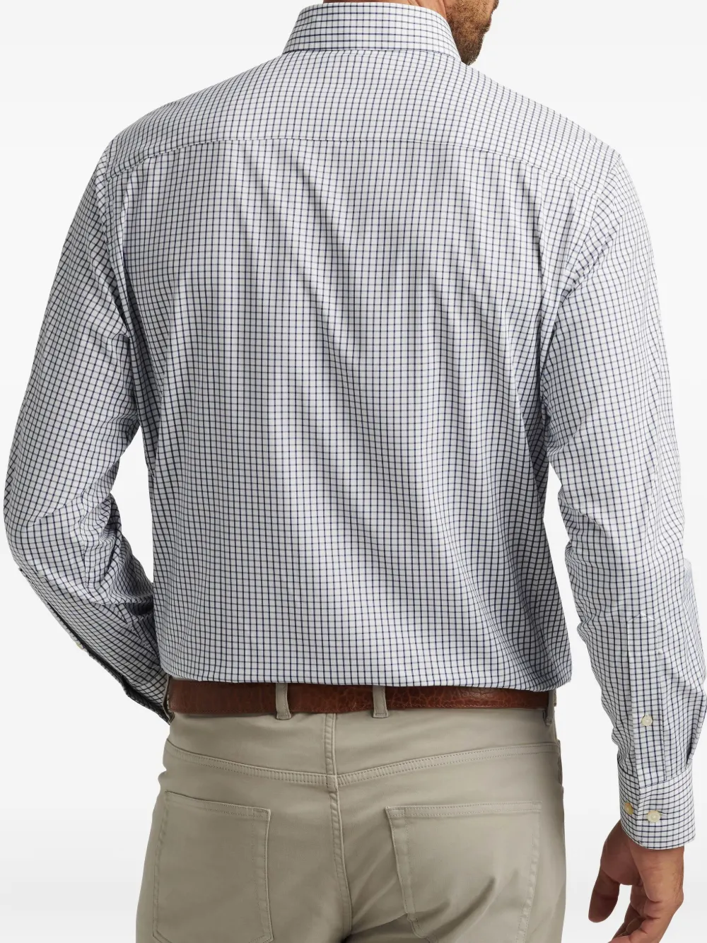 Peter Millar Geruit overhemd Wit