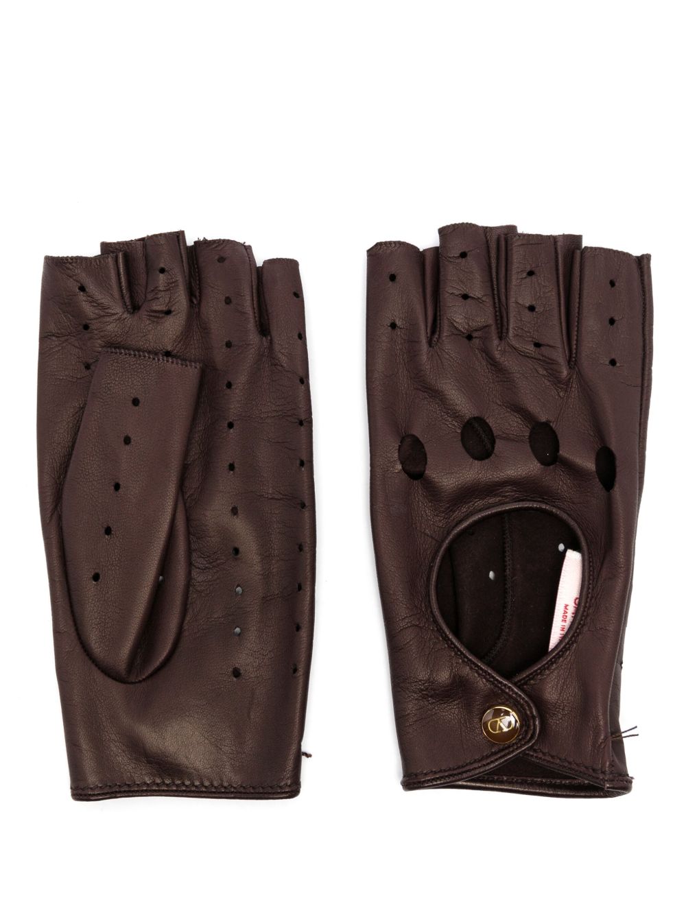 Valentino Garavani VLogo Signature fingerless gloves - Brown