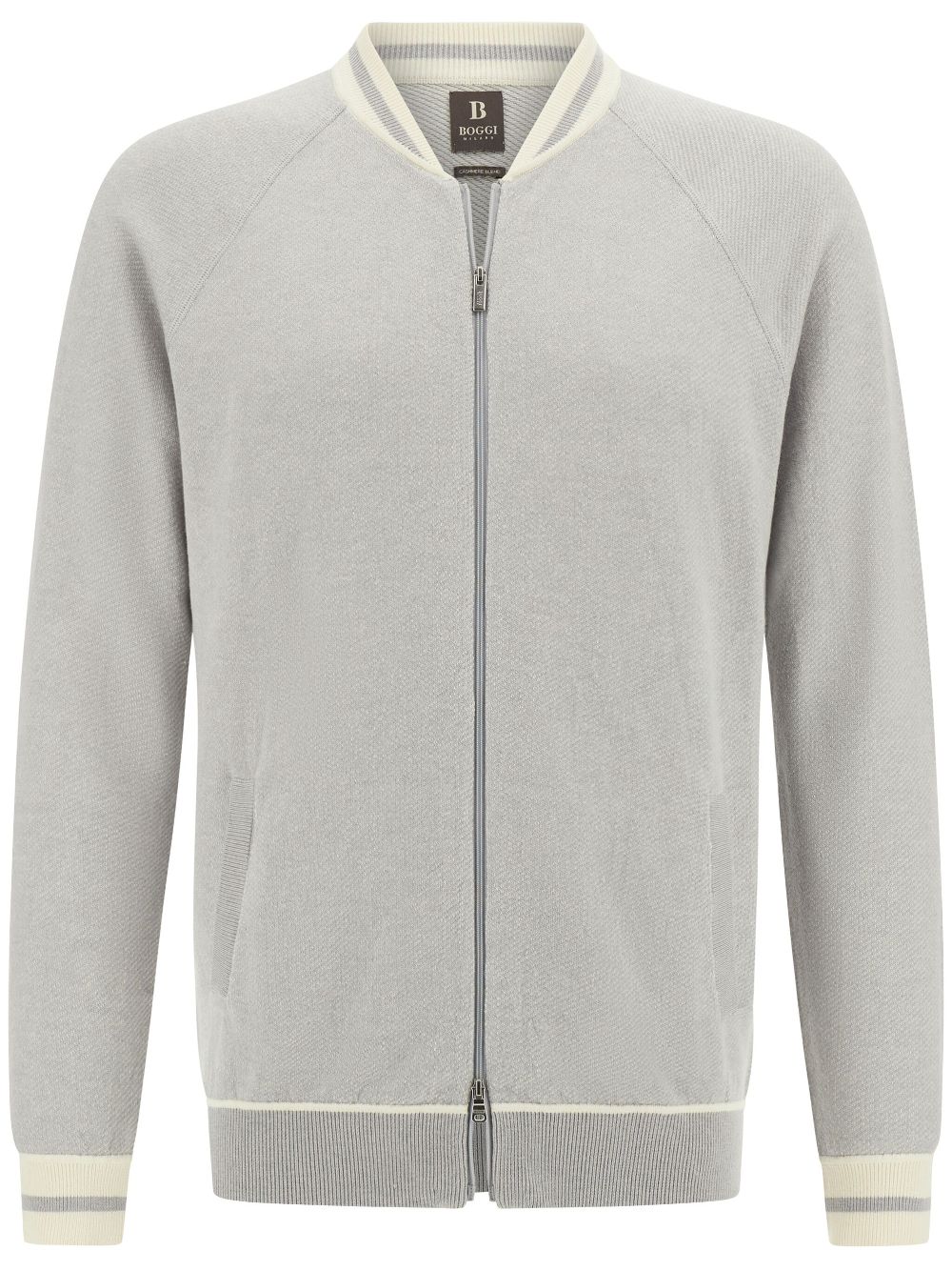 Boggi Milano fine-knit bomber jacket - Grey