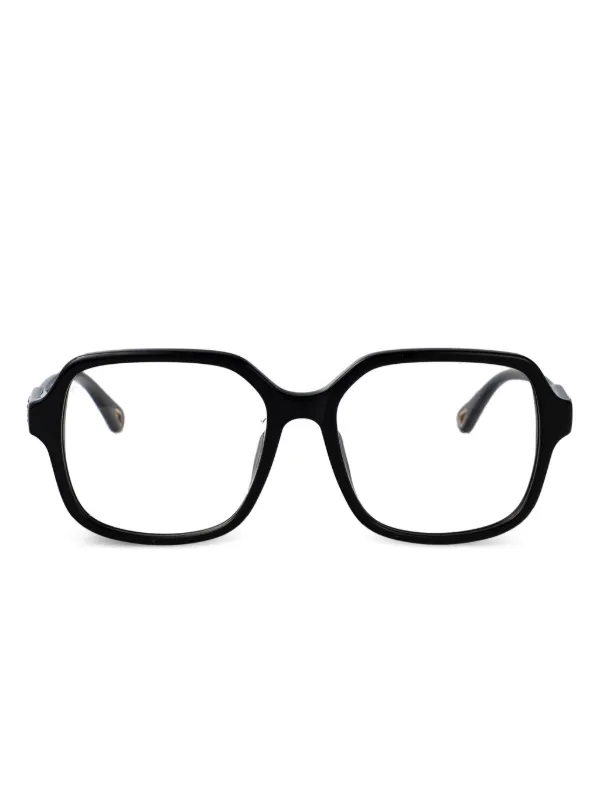 Chloe アイウェア スクエア フレーム メガネ Chloé Eyewear スクエア眼鏡フレーム | ブラック | FARFETCH JP