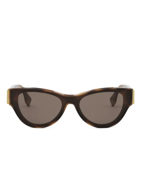 Fendi Logo-temple Cat-eye Sunglasses in Brown