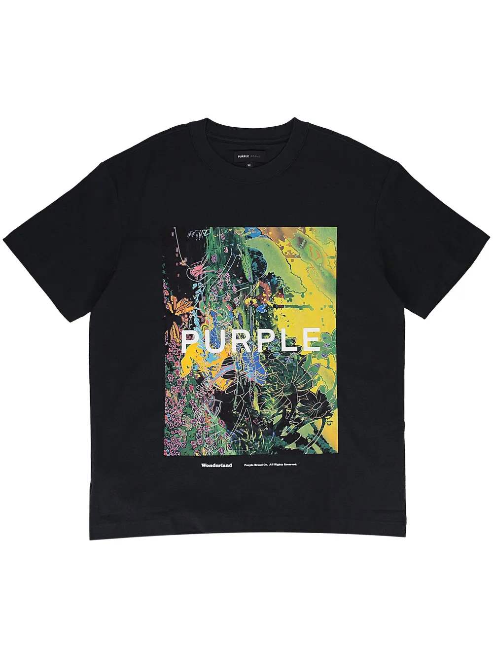 Purple Brand "Black" T-shirt met grafische print Zwart