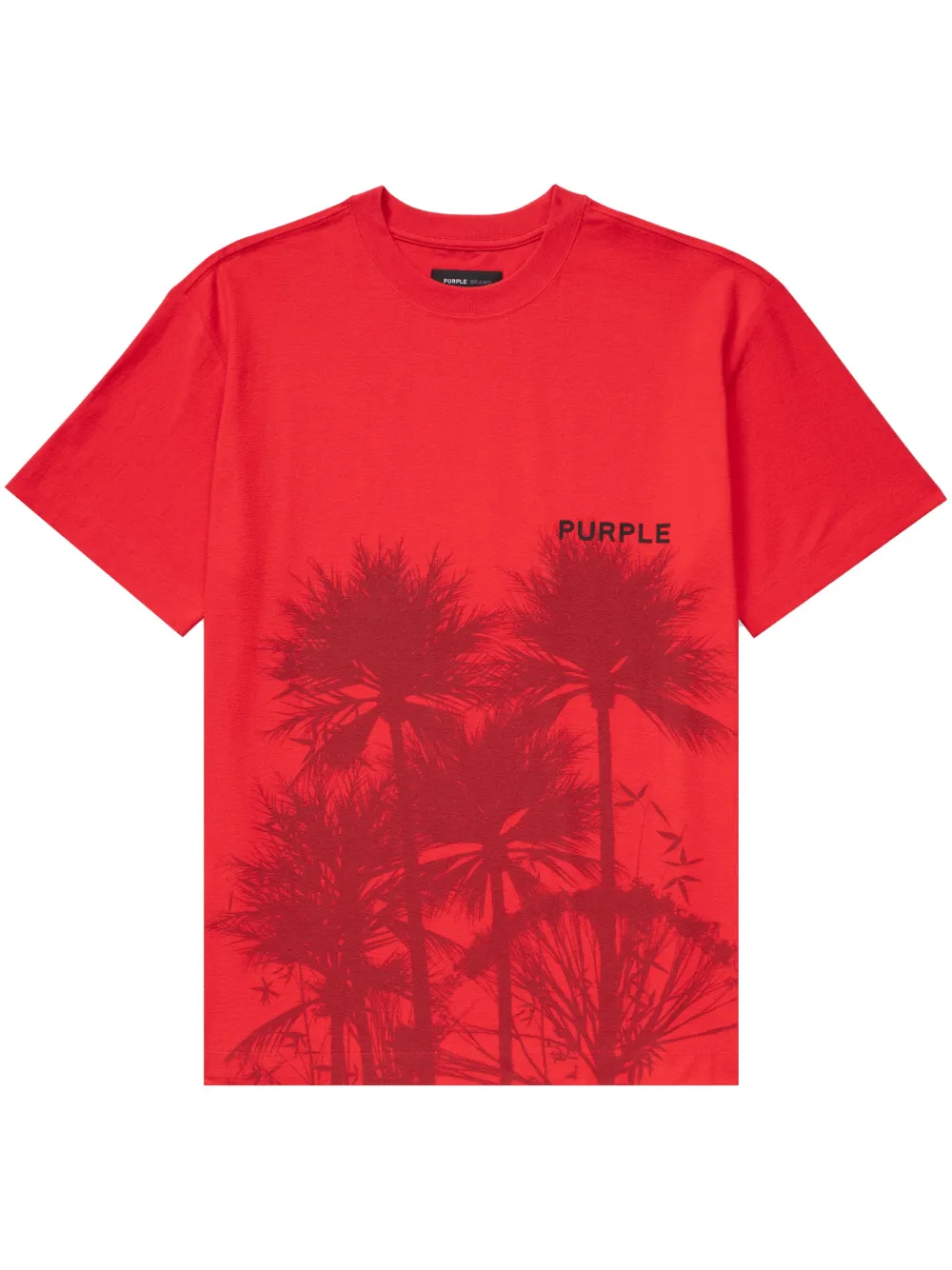 Purple Brand T-shirt met logoprint Rood