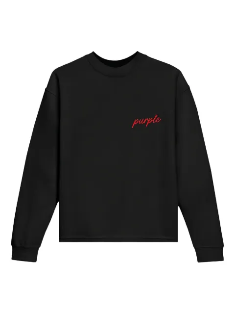 Purple Brand logo-embroidered long-sleeve T-shirt