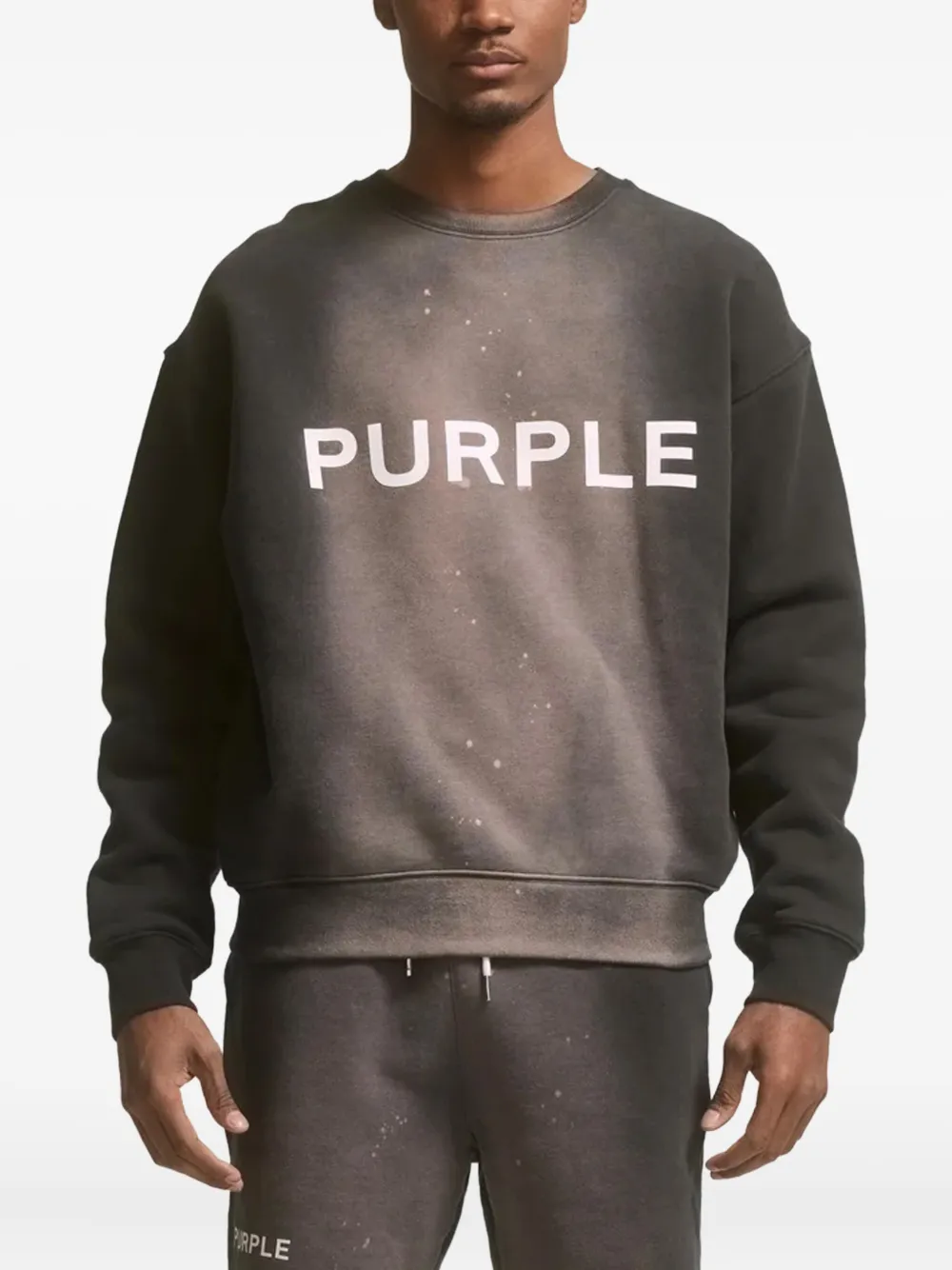 Purple Brand Sweater met logoprint Zwart