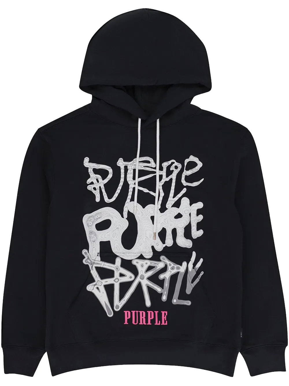 distorted logo-print &quot;Black&quot; hoodie