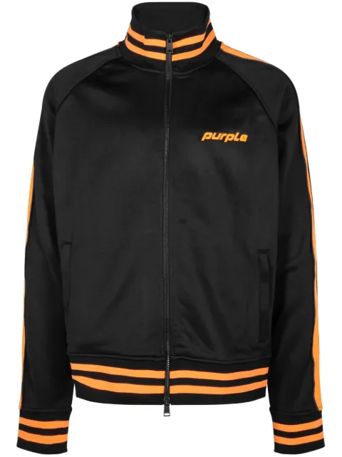 Purple Brand logo-print track jacket