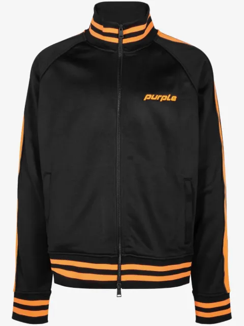 Purple Brand logo-print track jacket