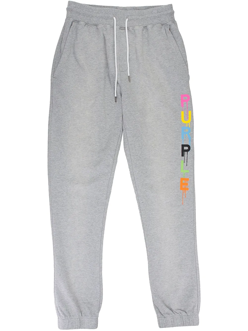 Purple Brand "Grey" fleece trainingsbroek met logoprint Grijs