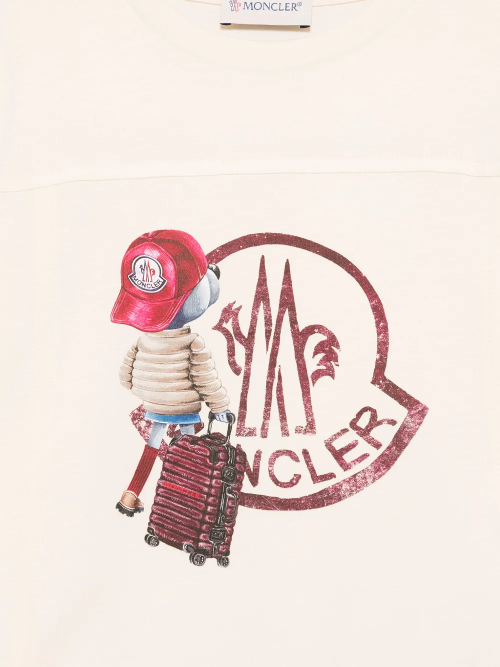 Moncler Enfant T-shirt met grafische print Beige