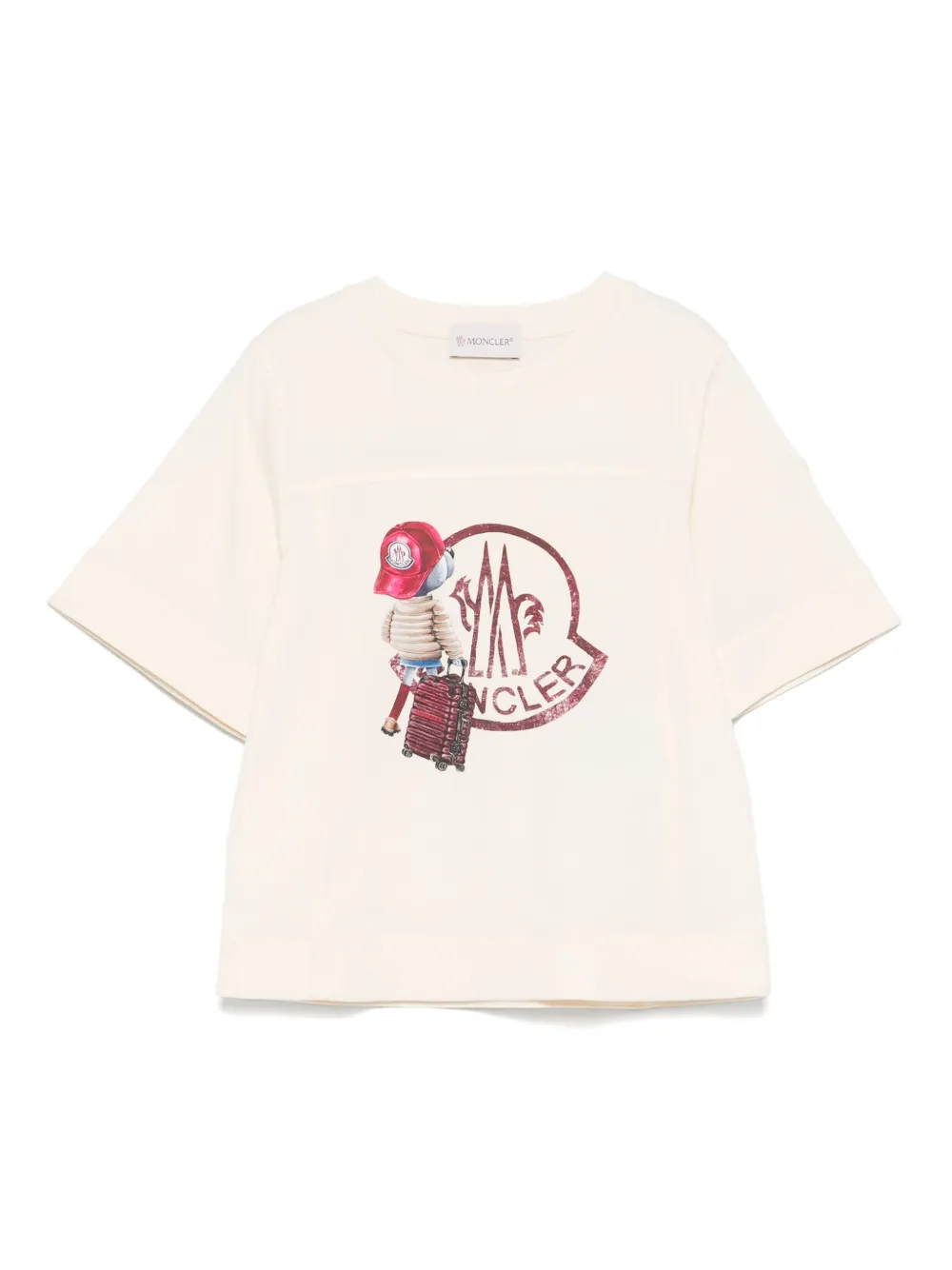 Moncler Enfant T-shirt met grafische print Beige