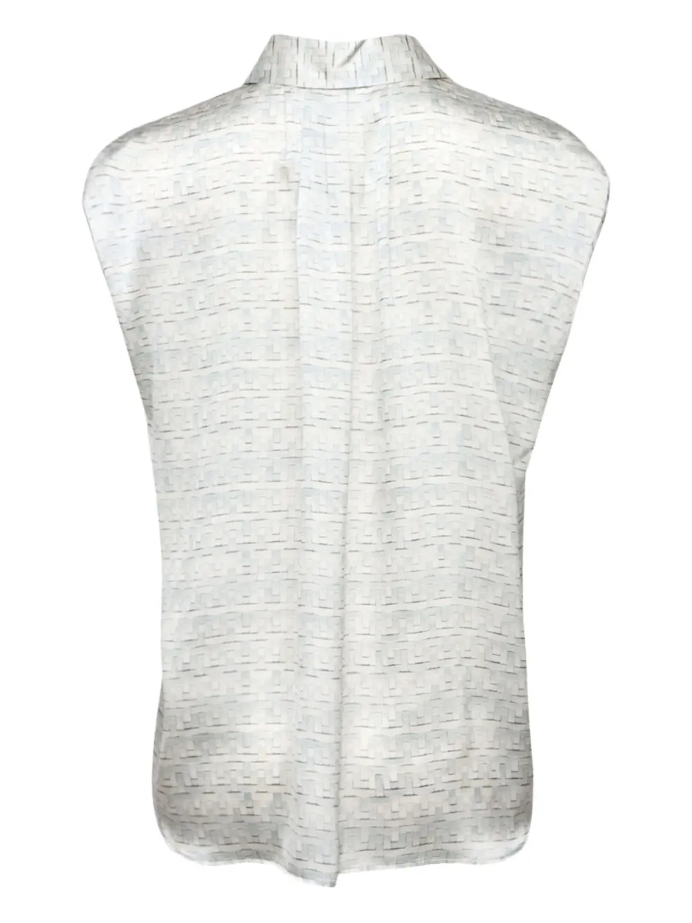 Kiton short-sleeve geometric-print shirt - Blauw
