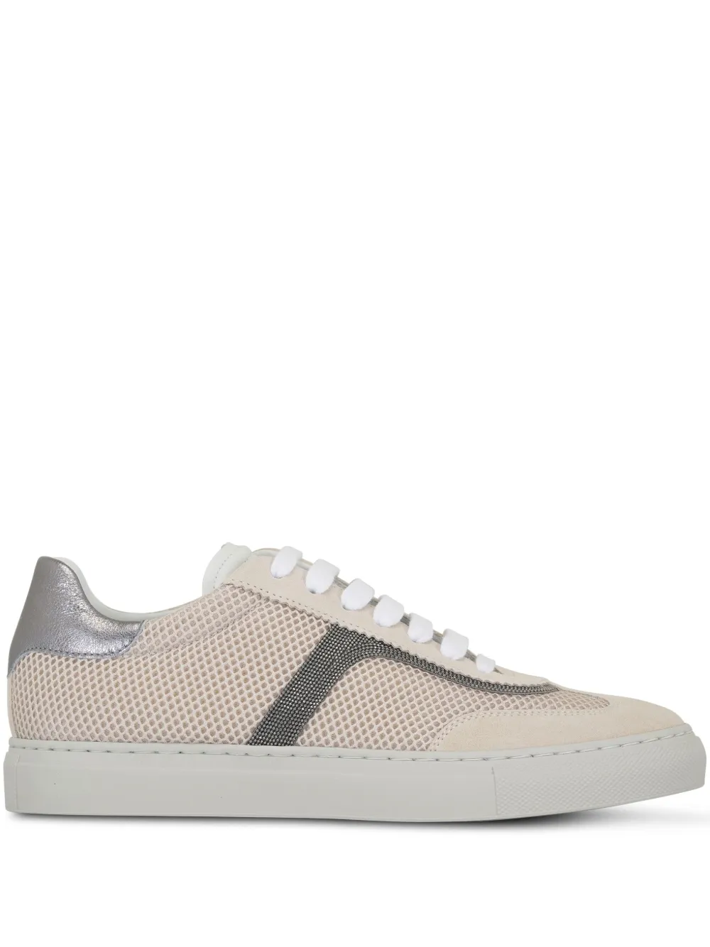 Brunello Cucinelli Monili chain-detail leather sneakers Neutrals