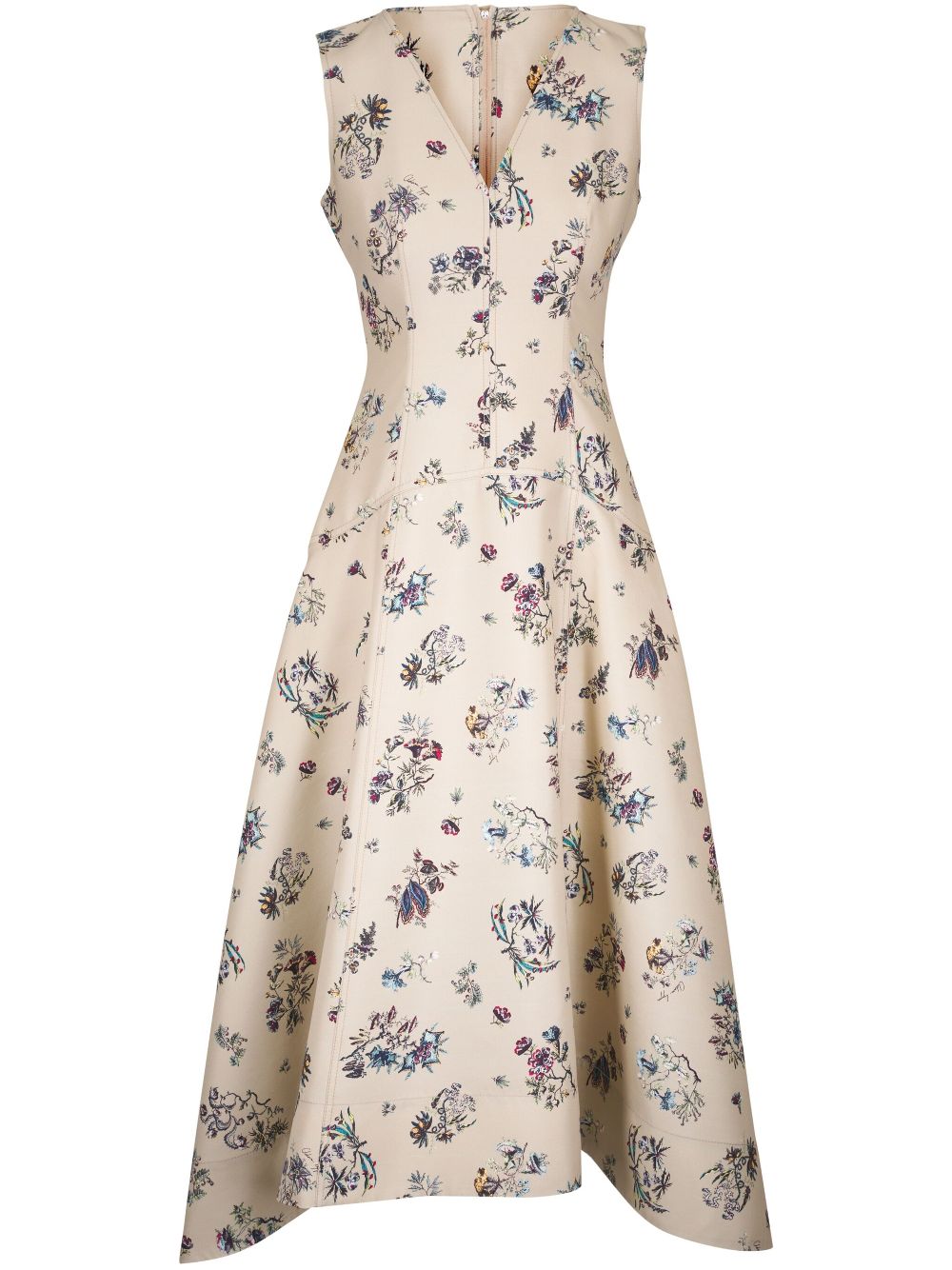 Adam Lippes floral-print midi dress - Neutrals