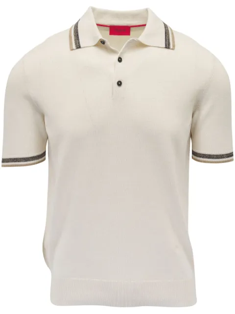 Isaia playera tipo polo con rayas estampadas