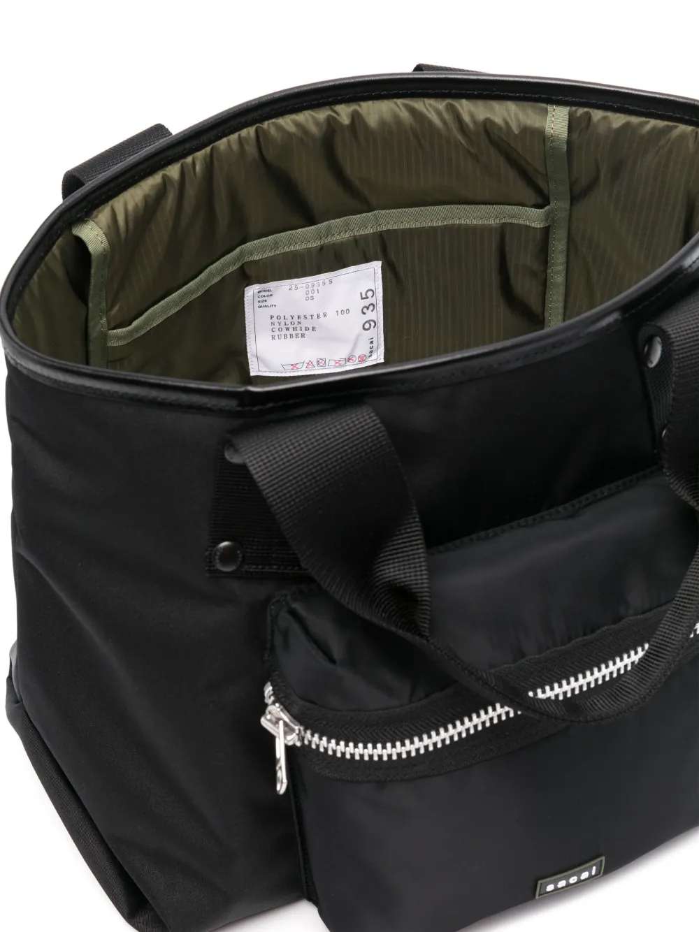 sacai Medium Pocket shopper Zwart