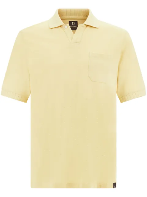 Boggi Milano piqué-weave cotton polo shirt 