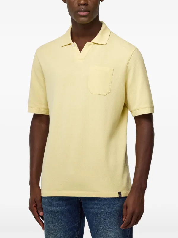 Boggi Milano piqué-weave Cotton Polo Shirt Yellow FARFETCH FI