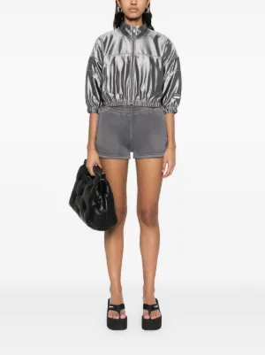ショートパンツ ALEXANDER WANG Woman Short Grey 4DC1214896 060 Alexander Wang】 ロゴプリントデニムショートパンツ (Alexander
