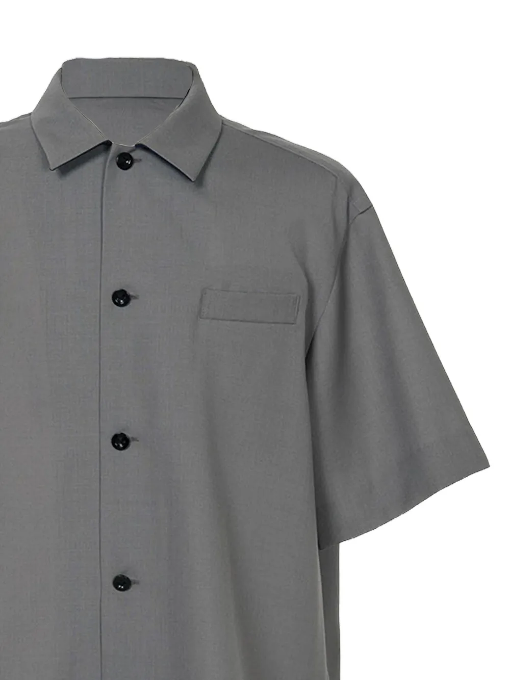 sacai Overhemd met knoopsluiting en paspelzak Grijs