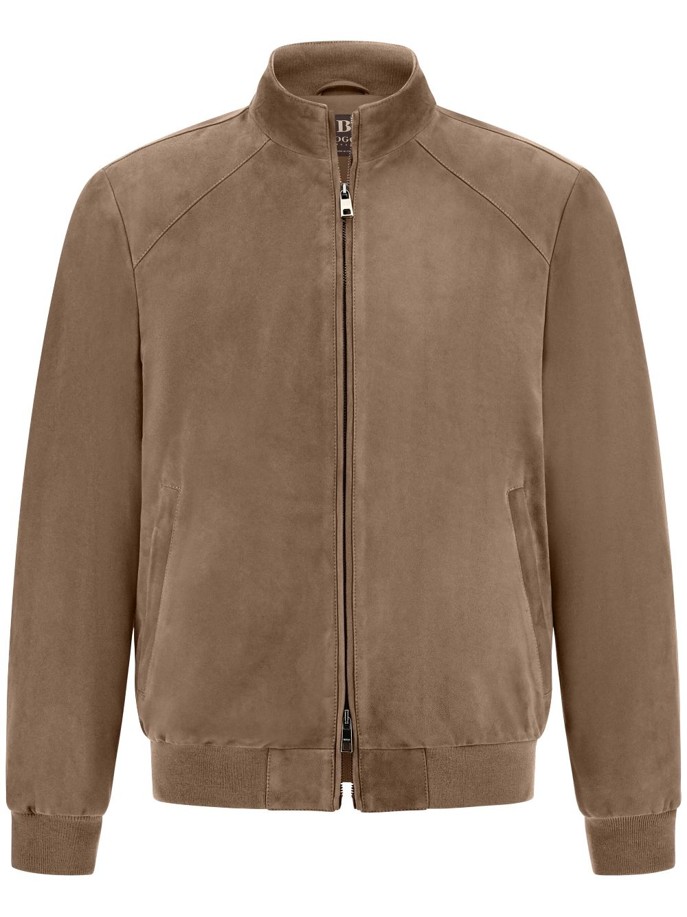 Boggi Milano Bomber Jacket in Genuine Suede Leather - Brown