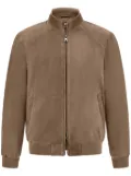 Boggi Milano suede bomber jacket - Brown