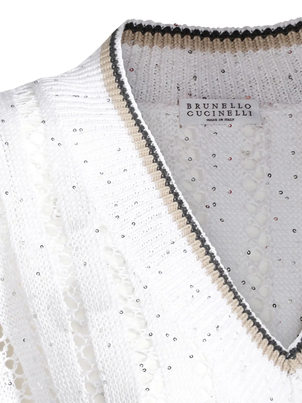 BRUNELLO CUCINELLI OPENWORK KNIT TOP