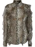 Blumarine animal-print shirt - Brown