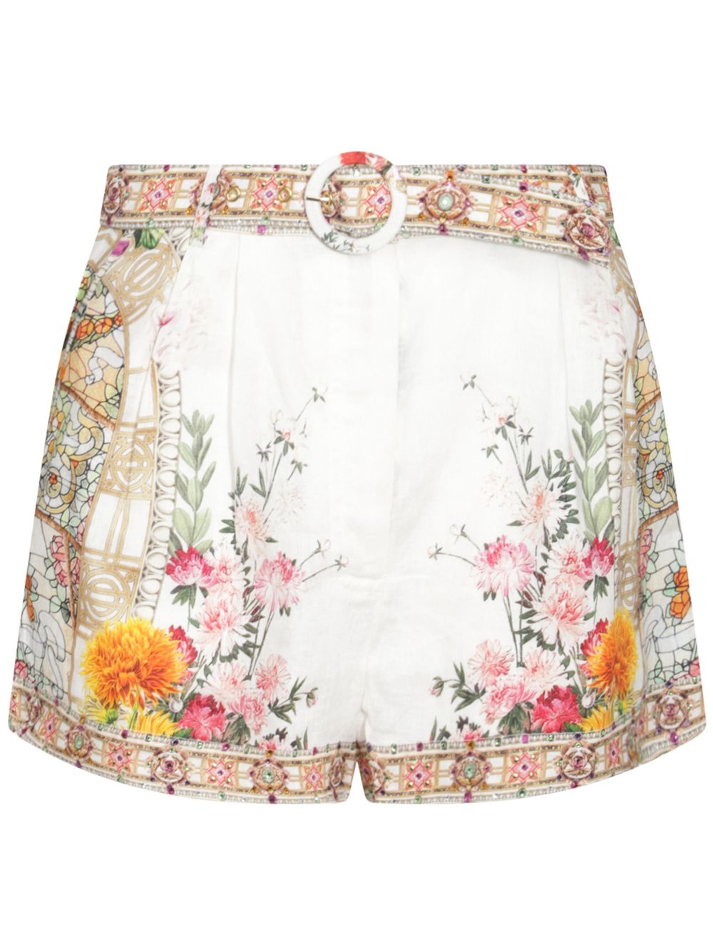 Camilla floral-print shorts - White